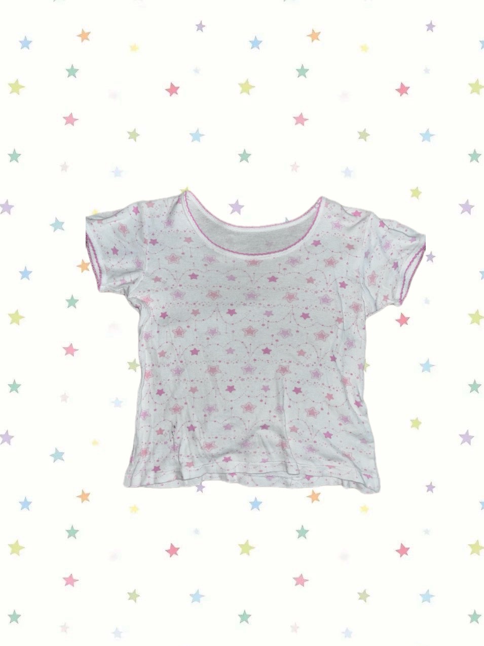 เสื้อครอปขาวชมพู - Image 1